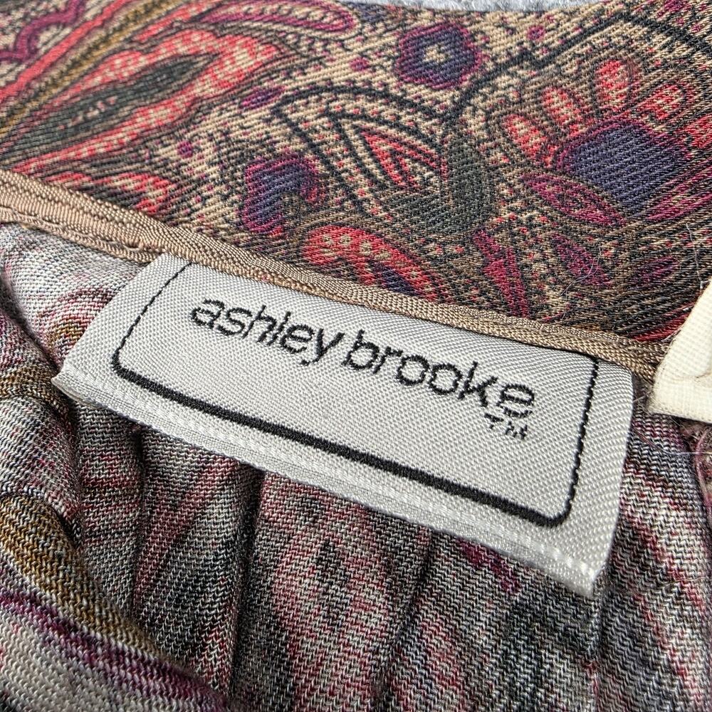 Vintage Ashley Brooke Skirt Womens 14 Multicolor Paisley Rayon Maxi Made USA - Picture 3 of 16
